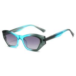 LJTJTAV Cat Eye Damen Sonnenbrille Farbverlauf Vintage Sonnenbrille für Herren Luxus Sonnenbrille UV400 Weiblich, blau grün, Einheitsgröße von LJTJTAV