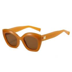 LJTJTAV Cat Eye Jelly Color Sonnenbrille Damen Retro Nieten Herren Leopardenmuster UV400 Sonnenbrille,Orange,Einheitsgröße von LJTJTAV