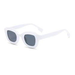 LJTJTAV Fashion Square Damen Sonnenbrille Farbverlauf UV400 Retro Herren Trendy Punk Sonnenbrille,Weiß,Einheitsgröße von LJTJTAV