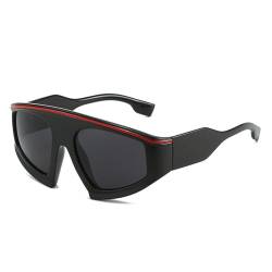 LJTJTAV Sonnenbrillen für den Außenbereich, Fahrradfahren, Damen und Herren, Autofahrerbrille, winddicht, Sonnenschutz, geometrischer Trend, Punk-Look, UV400, Schwarz, Einheitsgröße von LJTJTAV