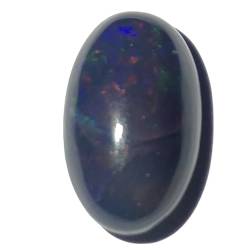 LKBEADS 1 Pcs. Of 14x8x5mm Natural Black Ehiopian Opal Oval Shape Cabochon cut loose gemstone for Jewelry making. | OGS_289 von LKBEADS