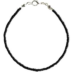 LKBEADS Schwarzes Turmalin-Armband in Rondelle-Form, glatter Schnitt, 2 mm, Perlen, 17,8 cm, für Damen und Herren | PK_LK_CP_01468, 7 Inch, Stein, Schwarzer Turmalin von LKBEADS