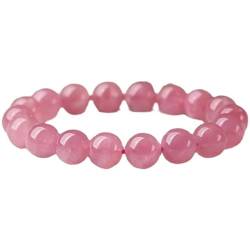 LKDFONNV-ZPY Perlenarmbänder Armbänder aus Natursteinperlen Armbänder aus Kristallperlen for Damen, Armbänder for Männer und Frauen(Pink Quartz_8mm) von LKDFONNV-ZPY