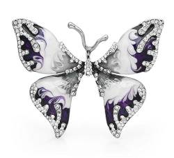 LKHFNBMUDCSX Emaille Schmetterling Brosche für Frauen Unisex fliegende Insekten Brosche Pin, 5.0*6.3cm, Edelstahl, Zirkonia von LKHFNBMUDCSX