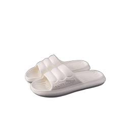 LKJIUDVY Bequeme Hausschuhe Mode-Persönlichkeits-Badezimmer-Heimhausschuhe Innenmode Ein-Wort-Flip-Flops Haushalt Paar Modelle niedliche weibliche Sandale Hausschuhe perfekte Begleiter(Weiß,44-45) von LKJIUDVY