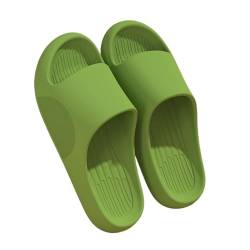 LKJIUDVY Bequeme Hausschuhe Slides Sandalen Kissenpantoffeln Duschschuhe Offene gepolsterte Slides for Damen und Herren perfekte Begleiter(Green,38-39) von LKJIUDVY