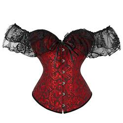 LKRSEEF Weißes Korsett Wikinger Kleidung Damen Schwarzes Korsett Top Büstenhebe Offen Moulin Rouge Kostüm Pirat Kostüm Damen Korsage Damen Sexy Schnüren Purple Corset von LKRSEEF