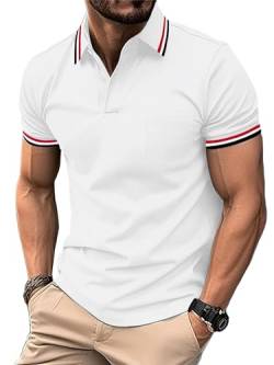 LLdress Herren Kurzarm Poloshirt Atmungsaktiv Schnelltrocknend Tshirt Freizeit Sport Sommer Poloshirts Männer Knopfleiste Polohemd von LLdress