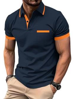 LLdress Herren Kurzarm Poloshirt Atmungsaktiv Schnelltrocknend Tshirt Freizeit Sport Sommer Poloshirts Männer Knopfleiste Polohemd von LLdress