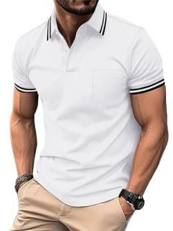 LLdress Herren Kurzarm Poloshirt Atmungsaktiv Schnelltrocknend Tshirt Freizeit Sport Sommer Poloshirts Männer Knopfleiste Polohemd von LLdress