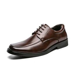 LMUIPMAA Derby-Schuhe Herren Oxford Schnür Formelle Anzug Business Schuhe Hochzeit Party Leder Schuhe,Braun,38 EU von LMUIPMAA
