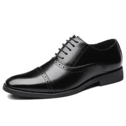 LMUIPMAA Herren Brogue Schuhe Lace Up Wingtip Oxford Schuhe Formale Business Anzug Derby Schuhe für Männer,Schwarz,40 EU von LMUIPMAA