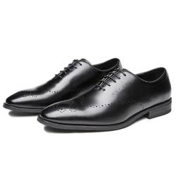 LMUIPMAA Herren Formelle Abendschuhe Hochzeits Brogues Schuhe PU-Leder Lässiger Büroschuh,Schwarz,44 EU von LMUIPMAA