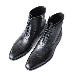 LMUIPMAA Männer Formale Business Schnürstiefel mit Seitlichem Reißverschluss Chukka Stiefeletten Casual Oxfords Bottine,Schwarz,47 EU von LMUIPMAA