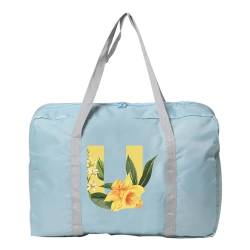 Reisetasche Damen-Reisetasche, faltbar, Reisetasche, Tragetasche, Handgepäck, Sport-Reisetasche, Weekender, Übernachtung, Blumenmuster-Druck(Color:5floral U) von LNNXSZ