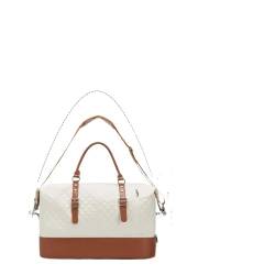 Reisetasche Weekender-Taschen for Damen, große Übernachtungstasche, Wochenend-Reise-Seesack, wasserdichte Handgepäcktasche for Reisen, Business, Fitnessstudio(Color:Beige) von LNNXSZ