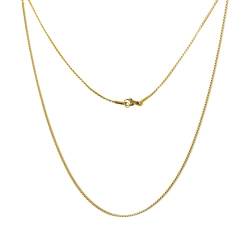 Herren Damen Panzerkette Halskette, 1/1,2/1,5mm breit Edelstahl Vergoldet Kubanische Kette Goldkette Silberkette Hip-Hop Kette Halskette Länge 45-60cm (Gold-1mm, 50) von LOCCY