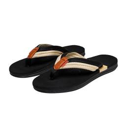 LOIJMK Herren Strand Atmungsaktive Schuhe Sandalen Home Slipper Flip Flops Flache Schuhe Schuhe 720 Herren (Black, 43) von LOIJMK