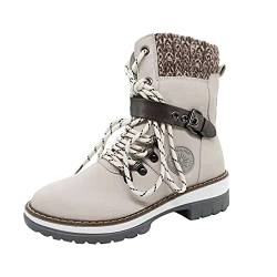 LOIJMK Hohe Damen Mit Absatz Damenstiefel Damen Schneestiefel Langlebig Outdoor Warmhalten Winter Reißverschluss Stiefeletten Warme Stiefel für Damen Schuhe Leopard Damen (White, 38) von LOIJMK