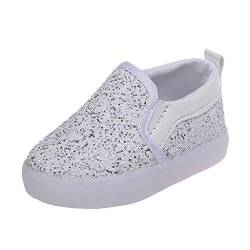 LOIJMK Kinder Kind Baby Mädchen Star flache führte leuchtende Sport Sneaker Freizeit Schuhe Anzug Baby Junge (White, 22.5 Toddler) von LOIJMK