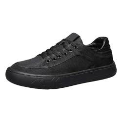 LOIJMK Sommermode Herren Schnürschuhe Herren Canvas Bequeme Boardschuhe Schuhe Sneaker Herren Chaos (Black, 41) von LOIJMK