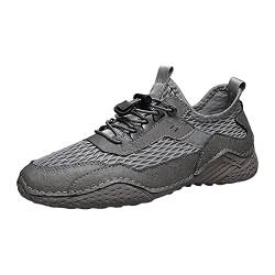 LOIJMK Tischtennis Schuhe Herren Mesh Schuhe Herren Atmungsaktive Tägliche Herren Freizeitschuhe Koreanische Mode Sportschuhe K Herren Schuhe (Grey, 42) von LOIJMK