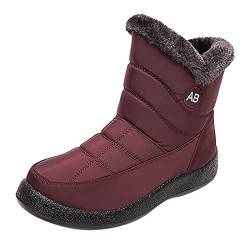 LOIJMK für Damen Für Damen Winterstiefel Reißverschluss Samtstiefel Plus Für Damen Warme Stiefel Schuhe Stiefel Stiefel Schwarz Plateau Damen Damenstiefel Weiße Sneaker Schuhe Damen 39 (Red, 37) von LOIJMK