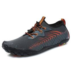 Zehenschuhe BarfußSchuhe Strandschuhe Herren Damen Schwarz SchnüRung Sportlich Fitnessschuhe FüR MäNner Outdoor SchnüRhalbschuhe Sommerschuhe rutschfest von LOIJMK