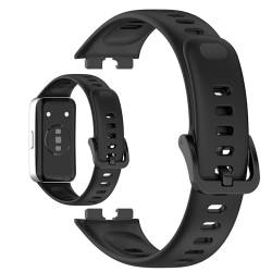 LOKEKE Kompatibel mit Huawei Band 9 Ersatzband – Ersatz-Silikon-Armband kompatibel mit Huawei Band 9 (schwarz), M, Edelstahl, Künstlicher Quarz. von LOKEKE