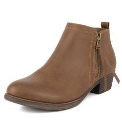 LONDON FOG Damen Tina Ankle Bootie, Brown Smoothe, 41 EU von LONDON FOG