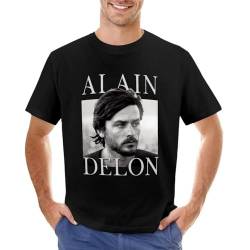 Alain-Delon-French-Actor-T-Shirt-Black-t-Shirt-Anime-Boys-t-Shirts-Men-s-Cotton Black L von LONG TA