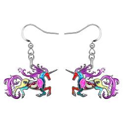 LONYOO Emaille Fantasy Einhorn Ohrringe baumeln Zinklegierung Einhorn Pferd Ohrringe für Frauen Mädchen Charms Geschenke (Mehrfarbig) von LONYOO