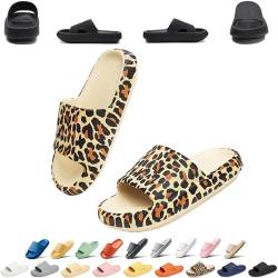 LOSD Pummy Damen Original, Wolkenschuhe Damen, Hausschuhe Damen, Schlappis Wolken Damen Original, Schlappys Schlappen Damen(Leopard-A,42/43) von LOSD