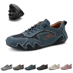 Handgemachte italienische Mesh-Beck-Schuhe for Damen, minimalistisch, zum Reinschlüpfen, atmungsaktiv, rutschfest, leicht, lässige Wander-Sneaker for draußen und den Alltag(Blau,US 9.5) von LOVEWLVNCL