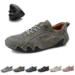 Handgemachte italienische Mesh-Beck-Schuhe for Damen, minimalistisch, zum Reinschlüpfen, atmungsaktiv, rutschfest, leicht, lässige Wander-Sneaker for draußen und den Alltag(Dark gray,US 7) von LOVEWLVNCL