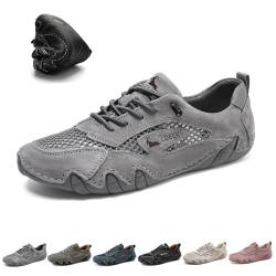 Handgemachte italienische Mesh-Beck-Schuhe for Damen, minimalistisch, zum Reinschlüpfen, atmungsaktiv, rutschfest, leicht, lässige Wander-Sneaker for draußen und den Alltag(grau,US 8) von LOVEWLVNCL