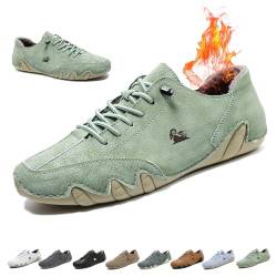 Winter Ultra-bequemer Rutschfester Barfußschuhe aus Leder Unisex Outdoor Minimalistische Leichte Freizeit Beck Schuhe Warme Gefütterte Ldeck Schuhe Barfuß Sneaker Winterschuhe(Light Green,36 EU) von LOVEWLVNCL