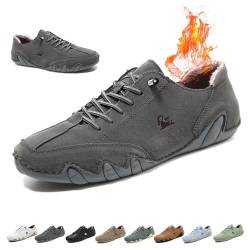 Winter Ultra-bequemer Rutschfester Barfußschuhe aus Leder Unisex Outdoor Minimalistische Leichte Freizeit Beck Schuhe Warme Gefütterte Ldeck Schuhe Barfuß Sneaker Winterschuhe(grau,35 EU) von LOVEWLVNCL