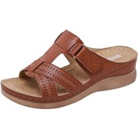 LOVGCCN Damen Sommer, Neu Sommer Klassisch Keil genäht Leder Sandalette von LOVGCCN