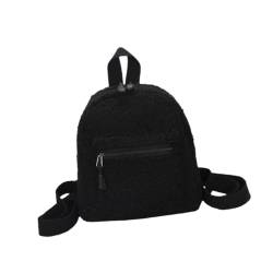 LOVIVER Plüsch-Rucksack, kompakt, leicht, stilvoll, Schultertasche, Tagesrucksack für Teenager, Geschenk, Schwarz von LOVIVER