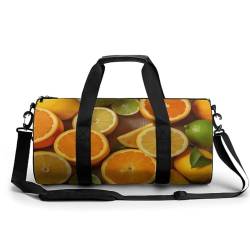 Fitness Tasche, Zitronen und Orangen Druck, wiederverwendbar, Turnbeutel, Sport, Reisen, Fitness-Tasche, Essentials, Turnbeutel mit Schuhfach, Stil, 45 cm/22,9 cm/22,9 cm/22,9 cm, Stil:, von LQPMNK