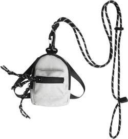 Trendige Minitasche mit Anhänger, Mini-Tasche mit Anhänger, Mini-Umhängetasche mit Neckholder, Schultertaschen, modische Umhängetasche mit Anhänger als Dekoration (White) von LQVNSAX