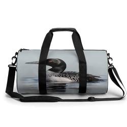 Turnbeutel, Turnbeutel mit Vogelmotiv, zylinderförmig, Sportgepäcktasche, Wochenendgepäcktasche, Loon Nature Bird, 45 cm/22,9 cm/22,9 cm/22,9 cm, stilvoll, Loon Nature Bird, 17.7in/9in/9in, Stilvoll von LQWOK