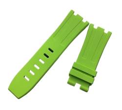 LQXHZ 28mm schwarz blau 15703 natur gummi silikon armband männer watch Strap band Compatible With Ap. Schauen Sie den Audemars- und Piguet-Gürtel-Logo-Tools an(Neno green,With gold buckle) von LQXHZ