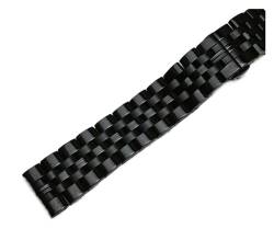 LQXHZ Edelstahl Uhrenarmband Armband 14mm 16mm 18mm 19mm 20mm 21mm Frauen Männer Massivmetall gebürstet Uhr Banduhr Zubehör(Black,20mm) von LQXHZ