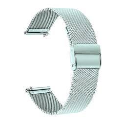 LQXHZ Milanese Edelstahlarmband Kompatibel Mit Garmin Vivomove HR 3 3S / Vivoactive 4 4S 3 / Venu 2 2S Sq/Luxe Style Uhrenarmband(Cloud Silver,Vivoactive 4) von LQXHZ