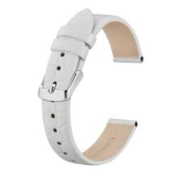 LQXHZ Neue Frauen Echtes Leder Uhrenarmbänder 8mm 10mm 12mm 14mm 16mm 18mm 19mm 20mm Ersatz Band Armband Dame Watchban(White,10mm) von LQXHZ