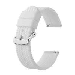 LQXHZ Neues Silikon-Uhrenarmband, 18 Mm, 20 Mm, 22 Mm, Uhrenarmband For Männer Und Frauen, Ersatzband, Wasserdichtes Schnellverschluss-Uhrenarmband(White,18mm) von LQXHZ