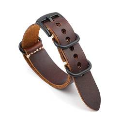 LQXHZ Rindslederarmband Echtes Lederarmband 20mm 22mm 24mm Vintage Armband For Männer Frauen Armbänder Uhrenersatz (Color : Red brown-B buckle, Size : 22mm) von LQXHZ