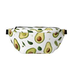 Avocado-bedruckte Hüfttasche, verstellbare Bauchtasche, leicht, für Reisen, Geldgürtel für Spaziergänge, Radfahren, Wandern, Reisen, Schwarz , Einheitsgröße von LRHCNZDCP